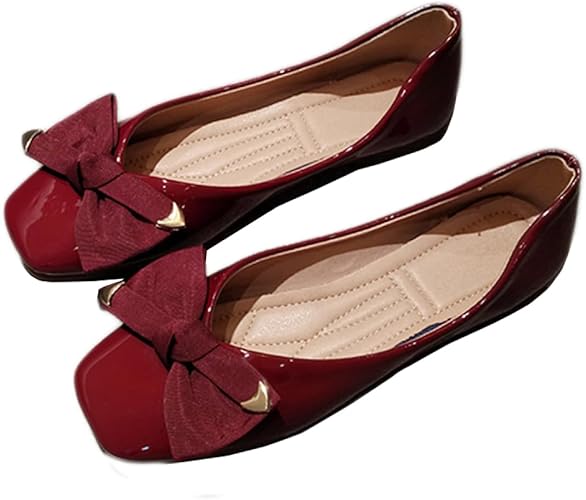 Amazon | 2WAY スクエアトゥ バブーシュ Vカット フラットパンプス